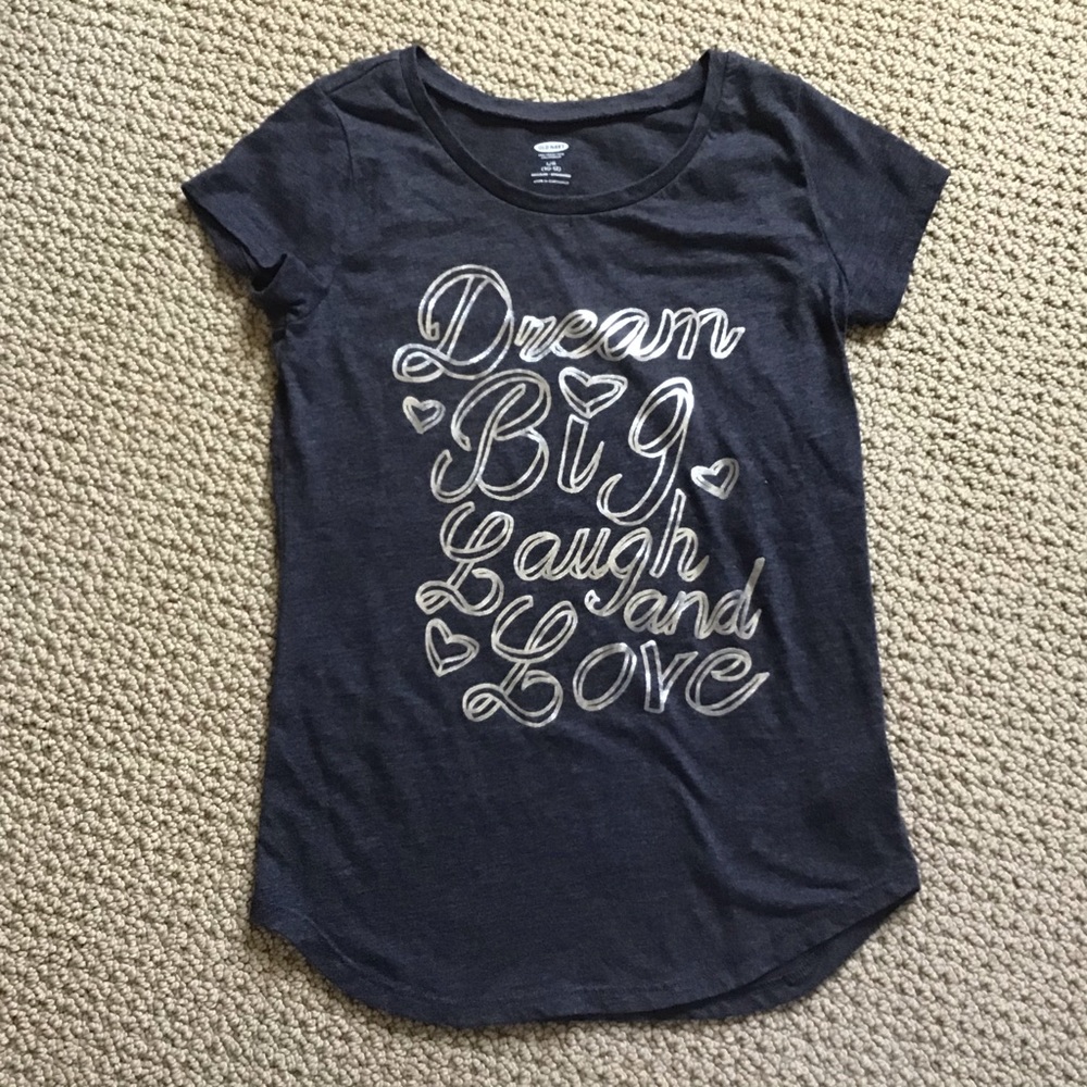 Old Navy Black Tee with White Print